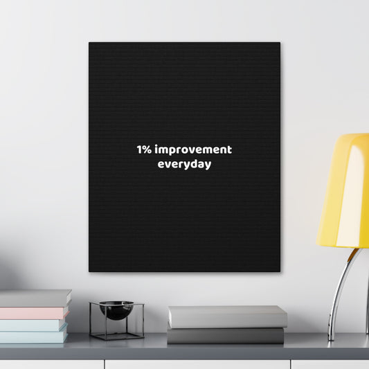 1% improvement everyday Canvas, Minimalist Poster, Motivation Wall Art, Motivational Quote Poster, Inspirational Art, Office Decor,